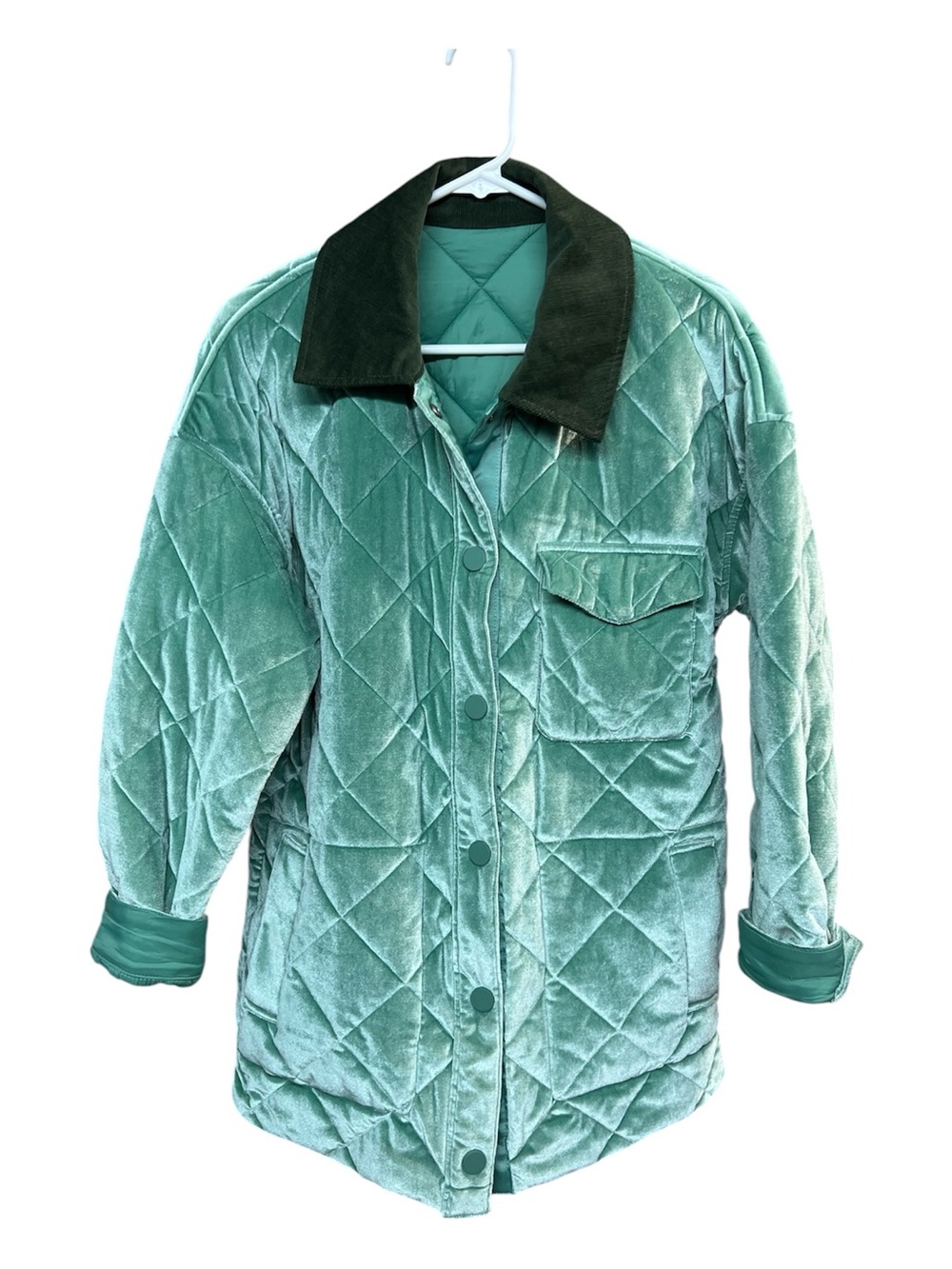 Anthropologie NVLT Quilted Velour Reversible Field Jacket Medium Women’s